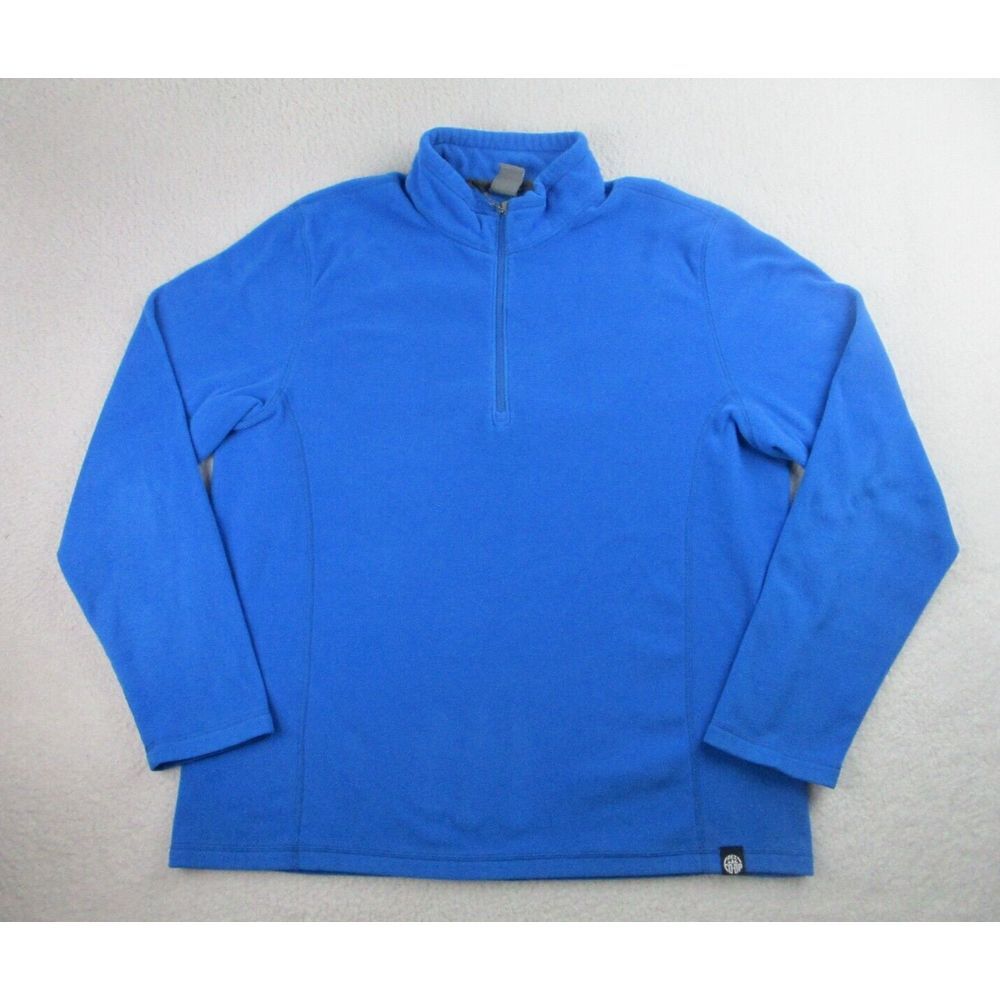 REI Co-Op Sweater Mens XL Blue Long Sleeve 1/4 Zip‎ Fleece Hiking Active Outdoor